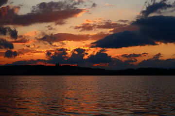 sunset over the lake