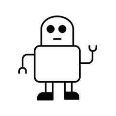 space robot  with white background vector stock illustration