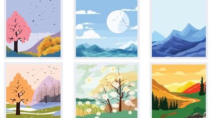 Four season greeting cards collection for summer va