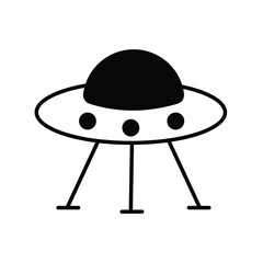 Ufo  with white background vector stock illustration
