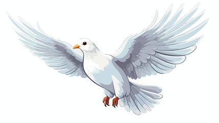 Free flying white dove sketch style vector illustra