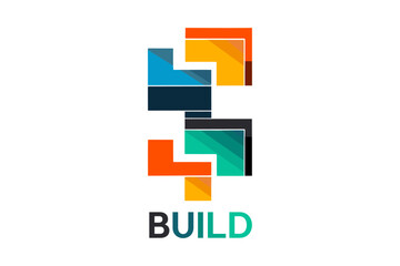 Creative simple abstract design for a business logo, icon, sign, label or template. Editable, minimalist, flat colors, vector illustration