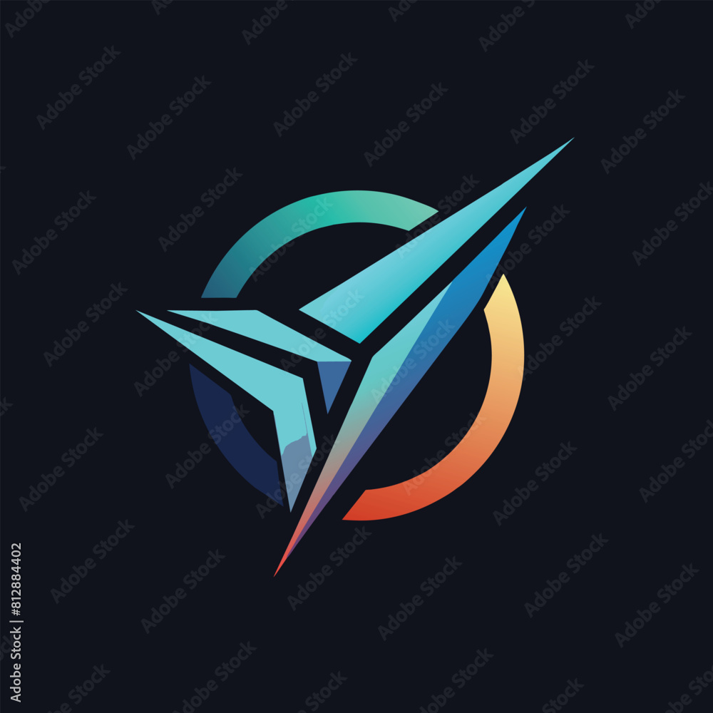Poster a stylized bird logo enclosed within a circular frame, designed for a tech startup identity, create 