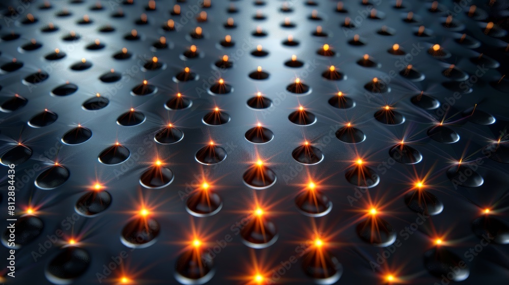 Poster the image is showing a close-up of a surface with an array of small holes, each of which is emitting
