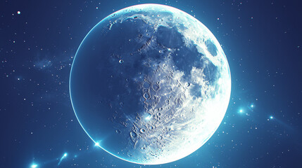 Fototapeta premium Celestial Serenity: Majestic Moonlit Night Sky