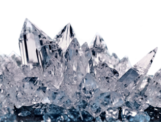 White crystals isolated on transparent background