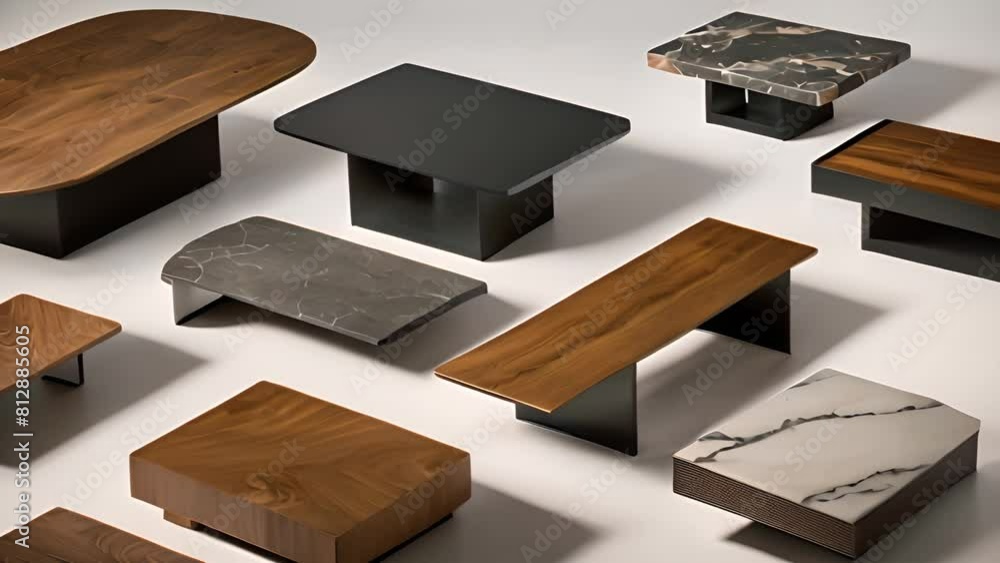 Poster diverse range of tables for various settings generative ai