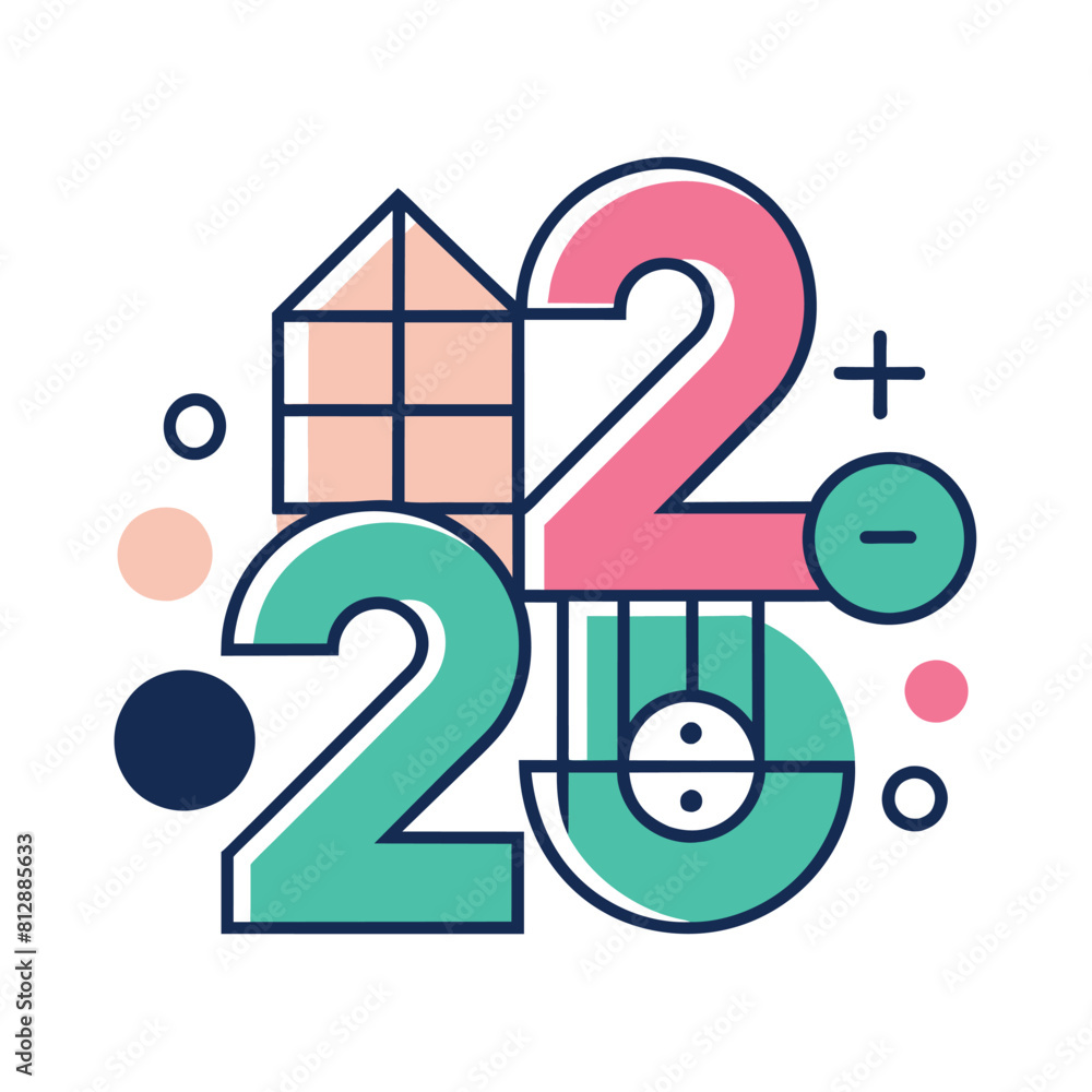 Poster a repetition of the number twenty forming a logo design, showcasing a numerical pattern, design a lo