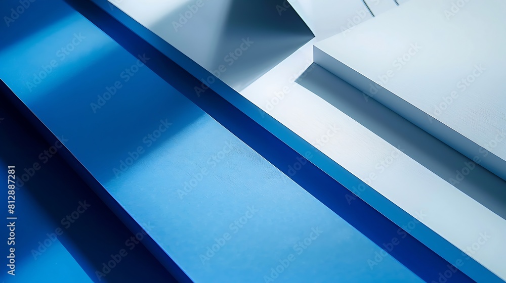 Aufkleber layout of colorful cardboard sheets in blue and white shades : generative ai