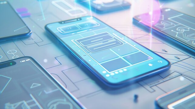 UX mobile application wireframe Sketch prototype framework layout future app design project UI UX  user interface and user experience designer Creative concept for smartphone App devel : Generative AI