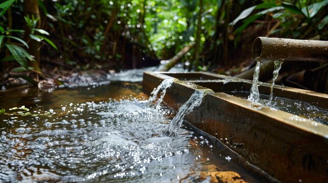 Natural artesian well in the middle of the jungle. Pure, clean and fresh water.