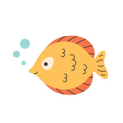 Cute fish. Sea animal. Ocean fauna. Vector illustration in flat style