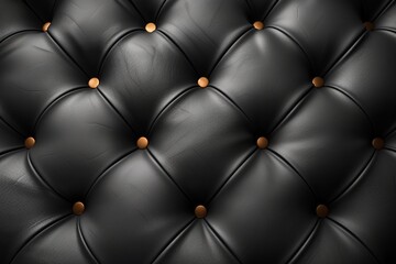 Obraz premium A luxurious black leather sofa with a textured pattern, adding elegance to any interior space.
