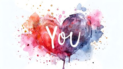 Watercolor Art Expressing Love and Affection Through Custom Design - obrazy, fototapety, plakaty