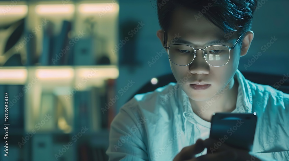 Leinwandbilder Website designer Creative planning phone app development template layout framework wireframe design User experience concept Young asian man UX designer working on smartphone applicatio : Generative AI