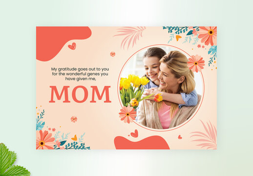 Floral Mother's Day Postcard Layout