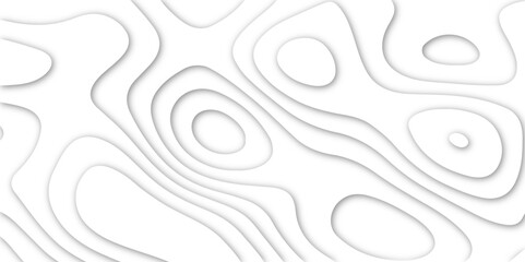 Abstract wavy topographic map. Abstract wavy and curved lines background. Abstract geometric topographic contour map background. Cut out paper design style abstract background.