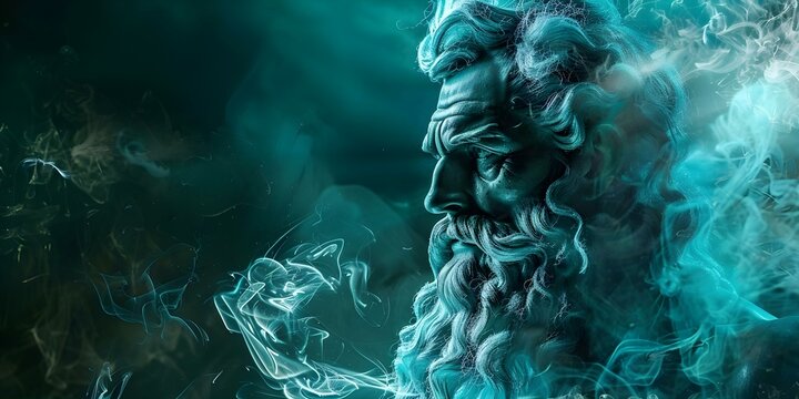 Ancient Greek mythology Zeus king of gods god of sky and thunder. Concept Mythology, Ancient Greece, Zeus, King of Gods, Sky and Thunder