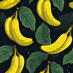 Banana seamless pattern, the beauty of design for many different graphic works