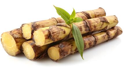 sugar cane cut on white background