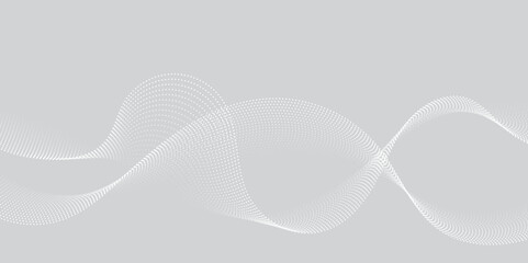 Technology abstract wave dots lines on white background Vector wavy halftone lines pattern smooth curve flowing dynamic gradient background. futuristic graphic energy sound waves technology concept.