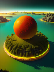 3d render of a island