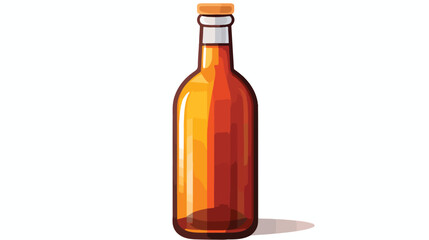 Glass bottle of beer flat vector illustration isola