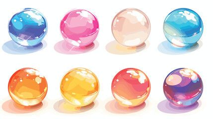 Glass color spheres shiny circle beads or precious