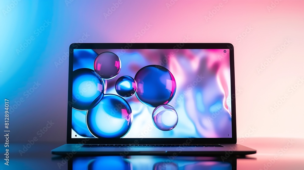 Aufkleber website design on a laptop screen : generative ai