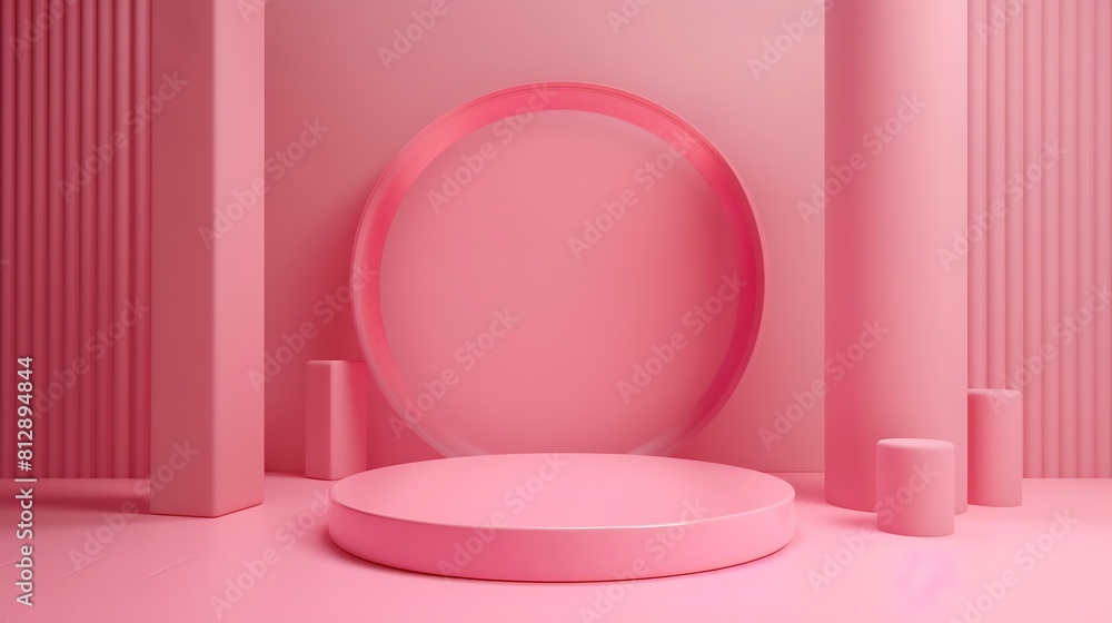 Leinwandbilder minimal background mock up with podium for product displayabstract white geometry shape background m