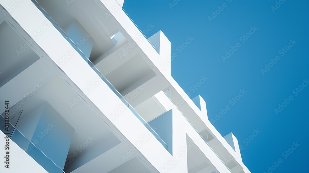 Poster abstract architecture background texture close up of geometric structure made of balconies fragments