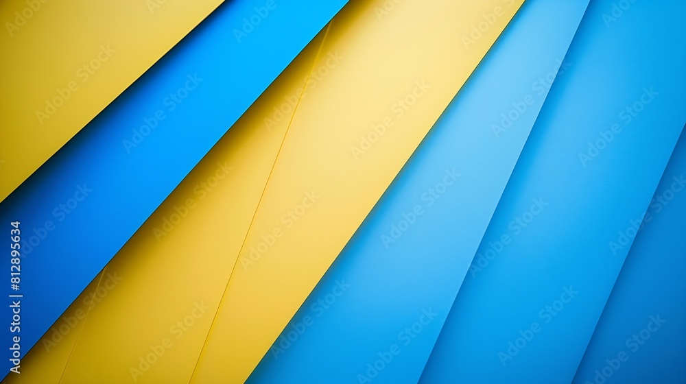 Aufkleber layout of colorful cardboard sheets in blue and yellow shades : generative ai