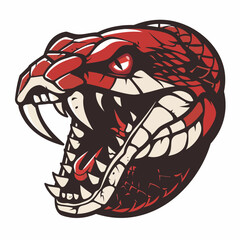Graphics of angry Snake in sports graphic logo