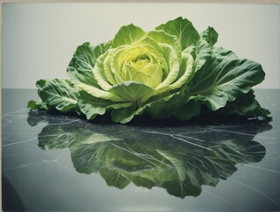 Fototapeta premium lettuce_bushes_in_organic_farm