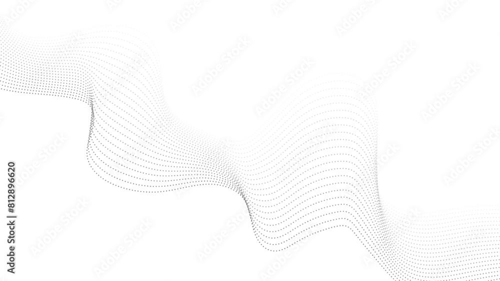 Aufkleber abstract halftone flowing wavy gradient dots shape isolated on transparent background. flowing dot p