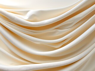 A white fabric with a pattern of waves. The fabric is long and has a smooth texture