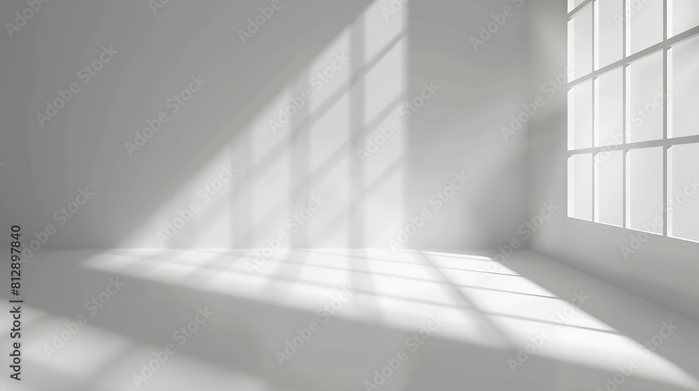 Leinwandbilder abstract white studio background for product presentation empty gray room with shadows of window dis