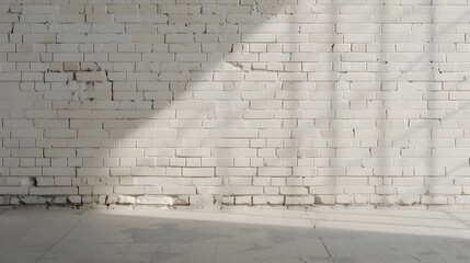 Beige Brick Wall with Graffiti in Minimalist Studio