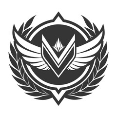 Obraz premium A minimalistic black and white logo featuring a shield design, A logo with a monochromatic color scheme, minimalist logo