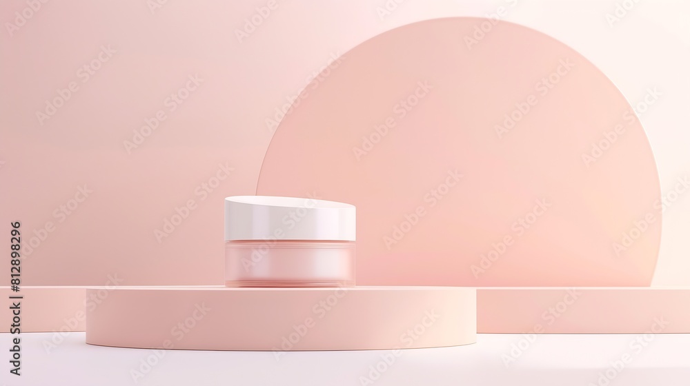 Poster geometric minimal scene design for cosmetic or product display podium 3d render : generative ai