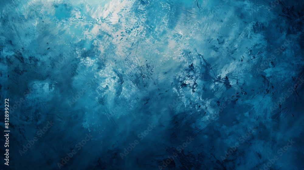 Aufkleber abstract gradient bright blue background panoramic grunge navy blue stucco wall background beautiful