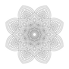 Circle flower of mandala with floral ornament pattern for Coloring book page