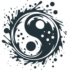 Designer stylized vector Yin Yang symbol