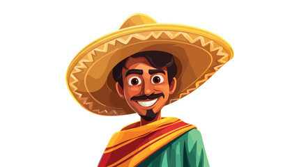 Half length portrait of smiling Mexican man in somb