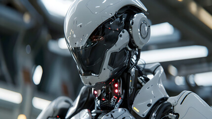 Fototapeta premium Mechanical Mirage: Navigating the Digital Divide