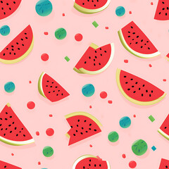 Fototapeta premium Watermelon seamless pattern, the beauty of design for many different graphic works.