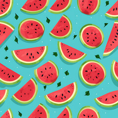 Watermelon seamless pattern, the beauty of design for many different graphic works.