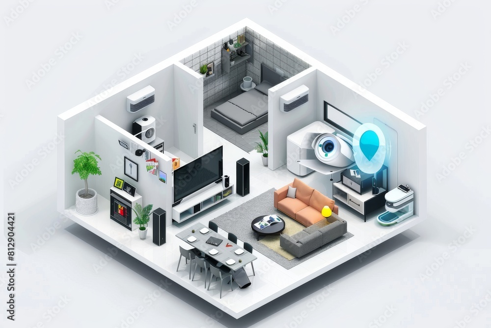 Poster build a robust security concept with cctv, secure lighting, and digital controls to optimize home pr