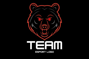 Logo design template bear, for esport gaming
