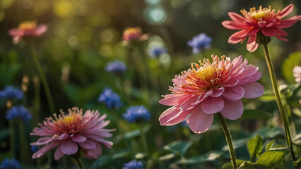 Purple Chrysanthemum in flower garden agriculture background with soft focus. And have some space for write wording
